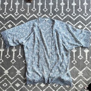 Maurice’s Blue Floral Kimono/Shirt